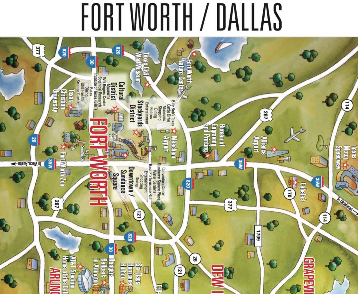 карта на Далас Форт Ворт област