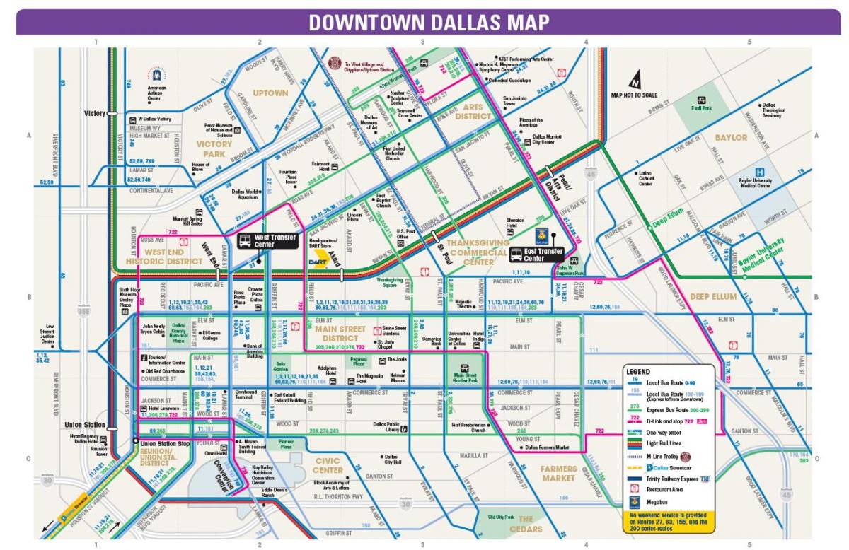 Далас автобус правци мапа