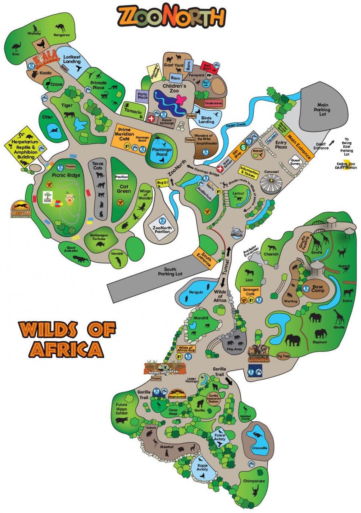 карта на Далас зоолошка градина