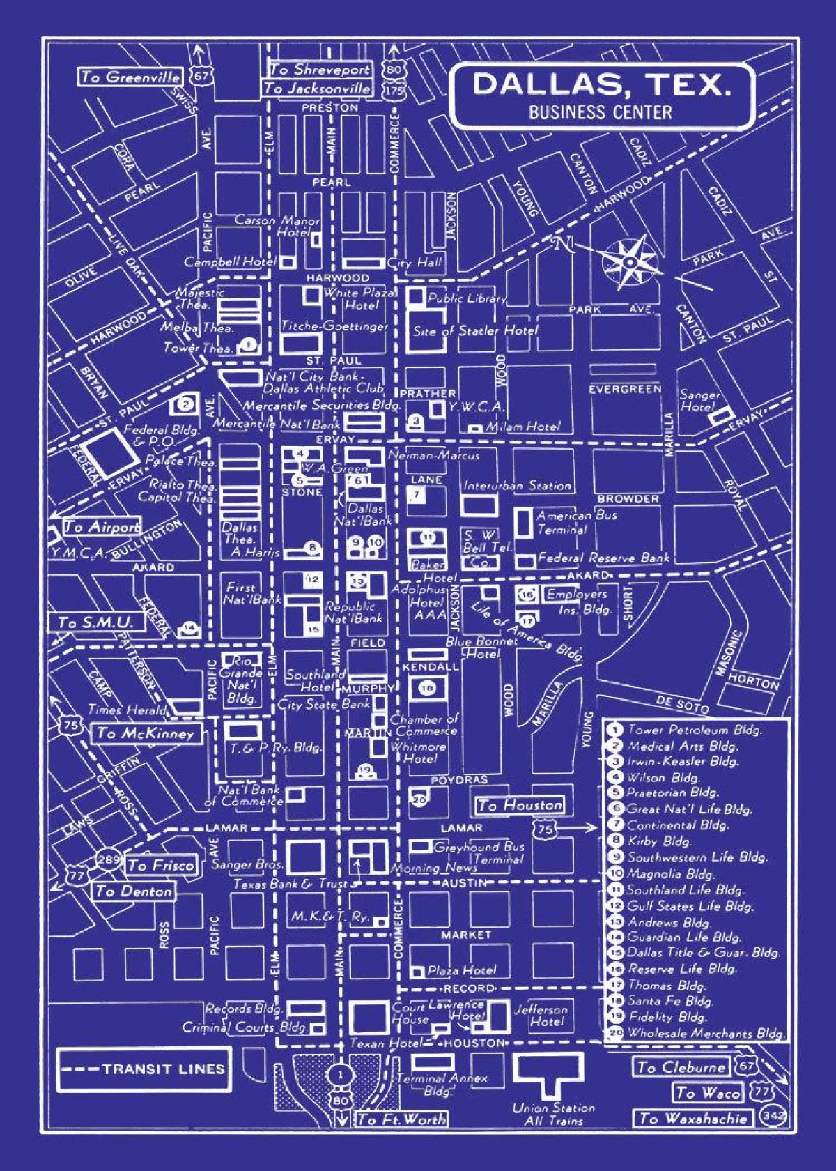 мапа на градот Далас