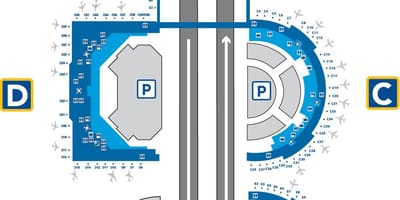 DFW аеродромски терминал d мапа